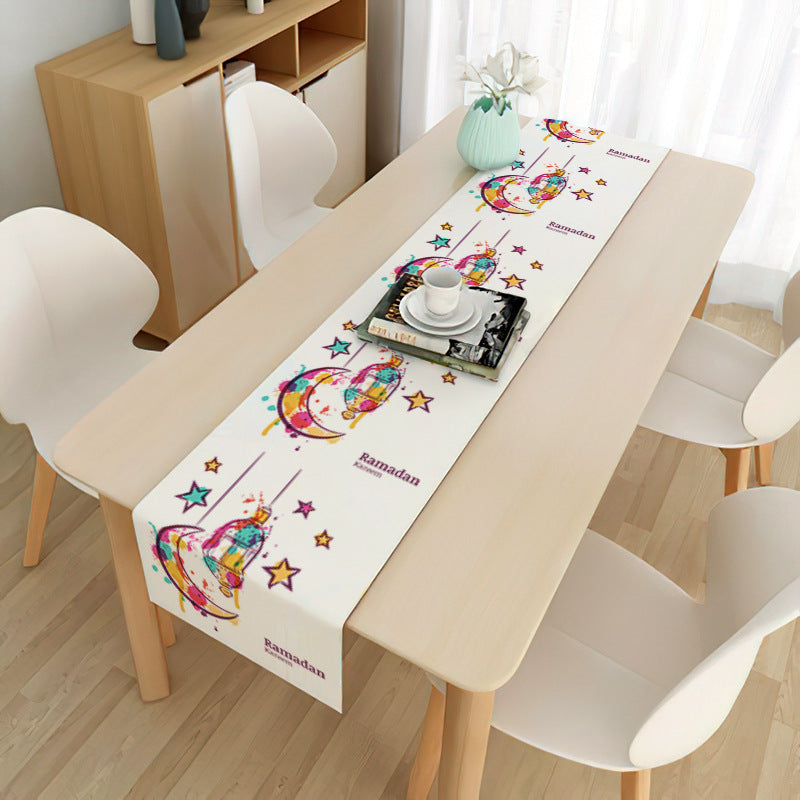 Drapeau de table décoratif en tissu pour la maison musulmane pendant le Ramadan