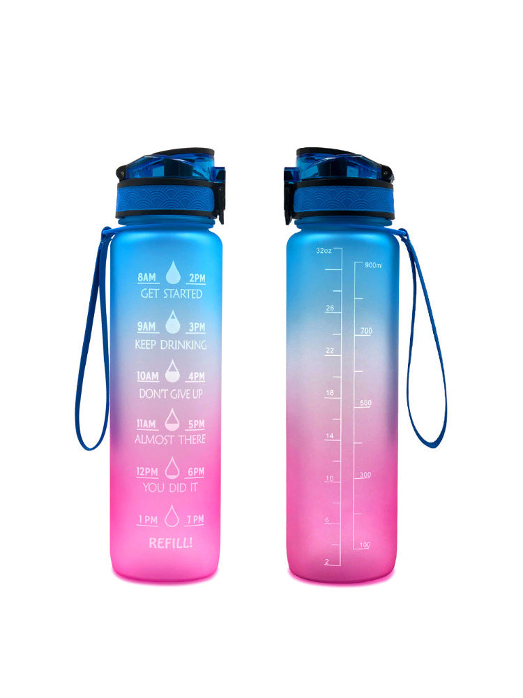 Gourde transparente 1000 ml, style kawaii, sans BPA, avec infuseur intégré. Convient également pour le sport et le lait. Gourde transparente.