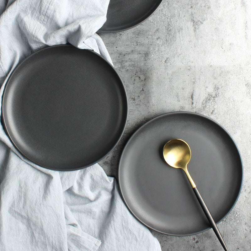 Ensemble de vaisselle nordique en céramique pour bol à riz, assiette à steak et plat profond.