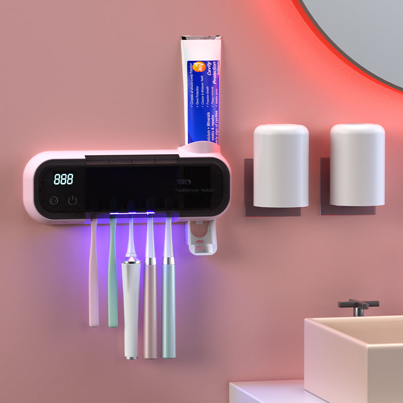 Stérilisateur UV pour dents de lait sans perçage, avec support de rangement et séchage électrique intégré.
